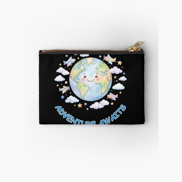 Item preview, Cute Planet Earth Adventure Awaits Airplane Travel designed and sold by WhimsicalStudioArt.
