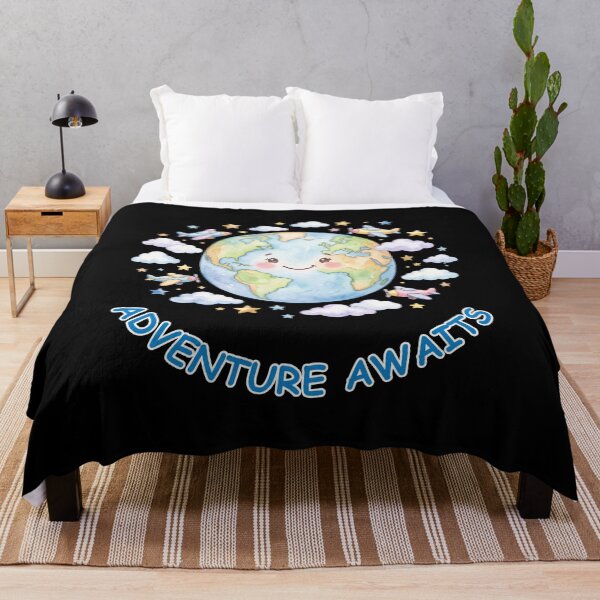 Item preview, Cute Planet Earth Adventure Awaits Airplane Travel designed and sold by WhimsicalStudioArt.