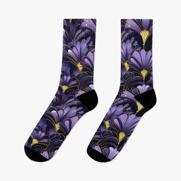 Item preview, Elegant Purple And Golden Chic Art Deco Pattern designed and sold by DEC02.