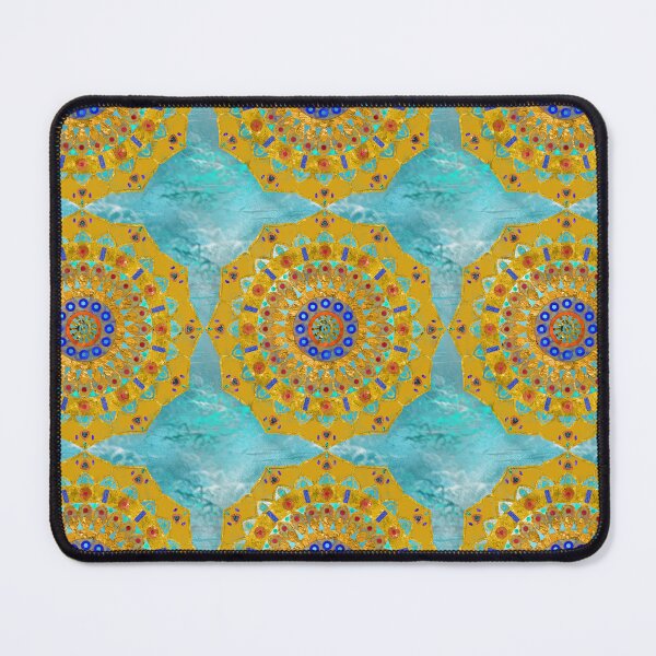 Item preview, Luxury Golden Mandala Art | Turquoise Sacred Geometry Boho Decor designed and sold by ThiagoSDantas.