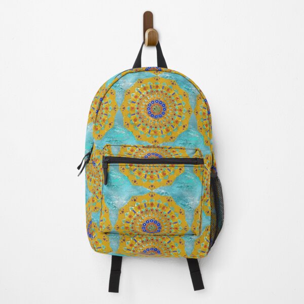 Item preview, Luxury Golden Mandala Art | Turquoise Sacred Geometry Boho Decor designed and sold by ThiagoSDantas.