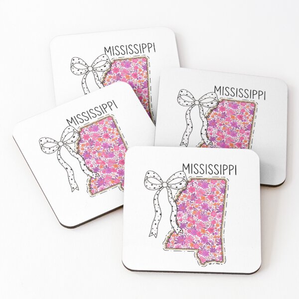Item preview, Cute Mississippi Floral Map Graphic Coquette Bow Design designed and sold by Paper Drip.