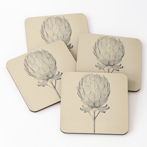 Item preview, King Protea Botanical Line Art designed and sold by The-Botanica.