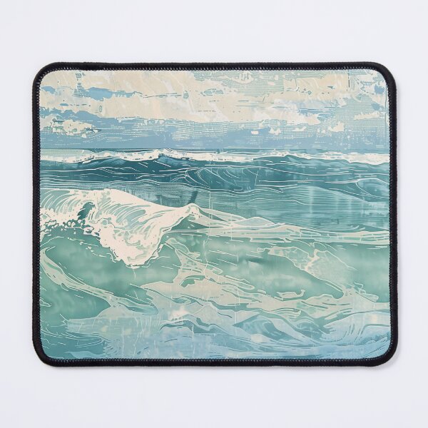 Item preview, Woodcut, seascape, waves A designed and sold by CrumbBumStudio.