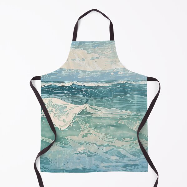 Item preview, Woodcut, seascape, waves A designed and sold by CrumbBumStudio.