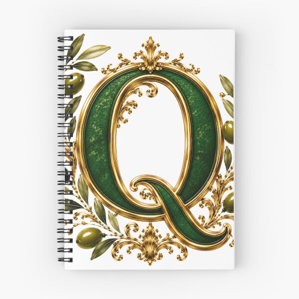Item preview, Elegant Letter Q Monogram with Olive Branches & Gold Botanical Design | Luxury Green Floral Initial designed and sold by MoodLay.