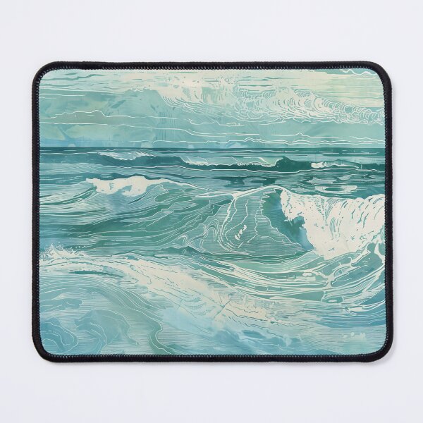 Item preview, Woodcut, seascape, waves B designed and sold by CrumbBumStudio.