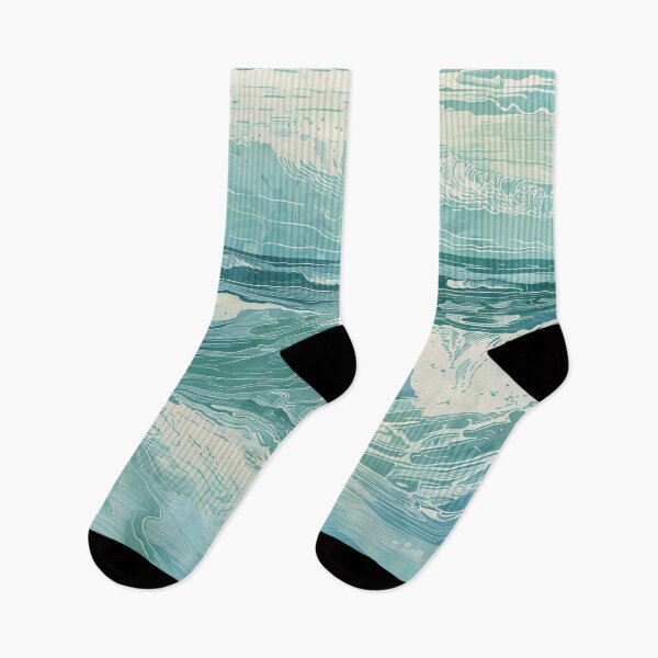 Item preview,  Woodcut, seascape, waves B designed and sold by CrumbBumStudio.