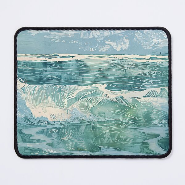 Item preview, Woodcut, seascape, waves D designed and sold by CrumbBumStudio.