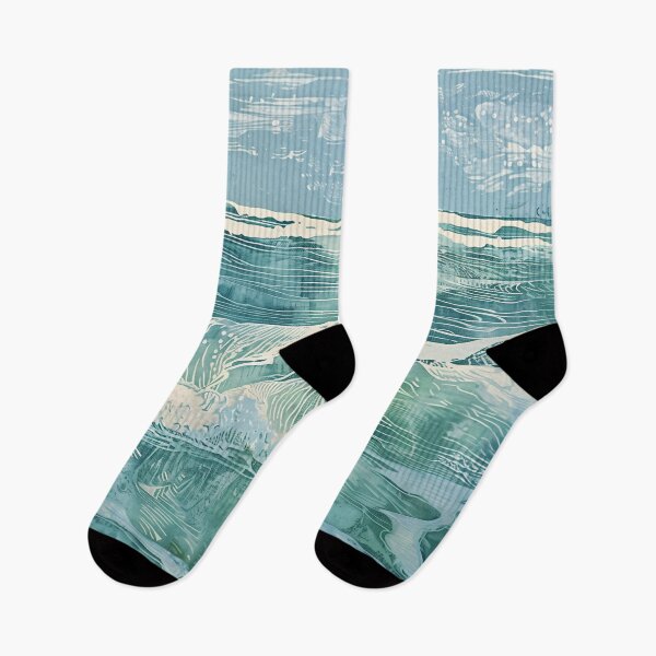 Item preview, Woodcut, seascape, waves D designed and sold by CrumbBumStudio.