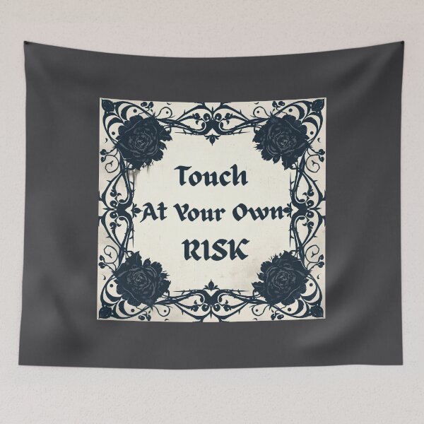 Item preview, Touch At Your Own Risk Gothic Black Roses Vintage Floral designed and sold by Biedroneczka.
