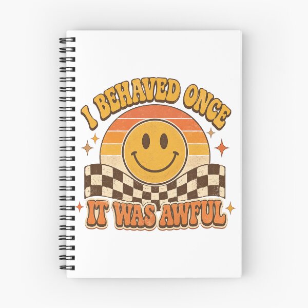 Item preview, I Behaved Once It Was Awful Funny Retro Smiley Face Vintage Humor Shirt designed and sold by SoulThread Studio.