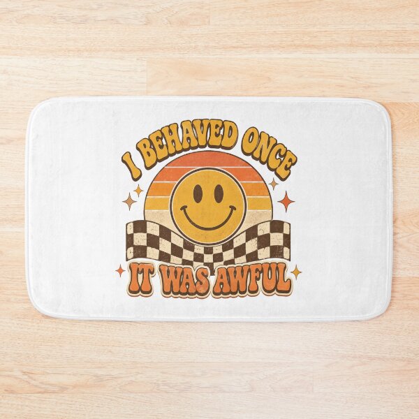 Item preview, I Behaved Once It Was Awful Funny Retro Smiley Face Vintage Humor Shirt designed and sold by SoulThread Studio.