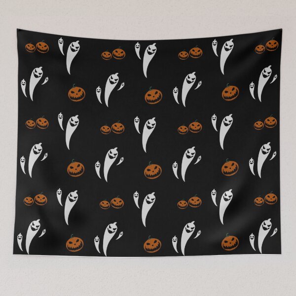 Item preview, Halloween Ghosts And Jack-O-Lanterns Pattern On Black designed and sold by DEC02.