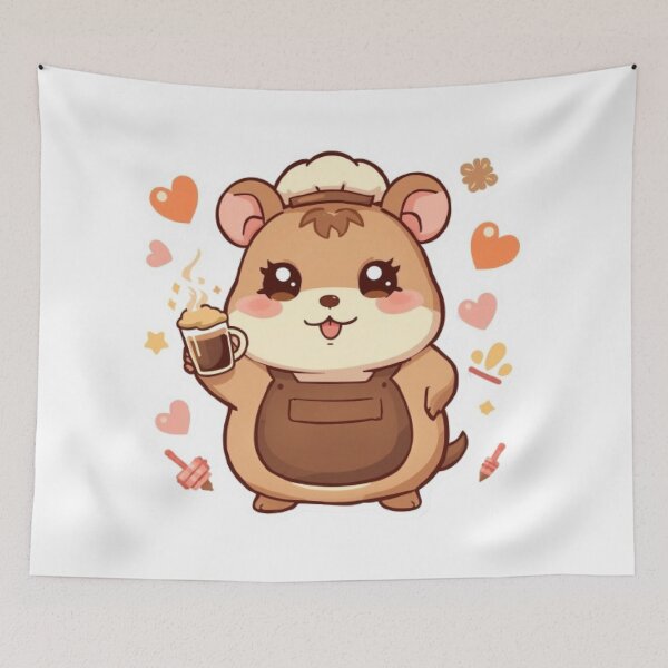Item preview, Always Smiling Mocha Hamster | Cute Kawaii Coffee Barista Sticker designed and sold by Stylestickers55.