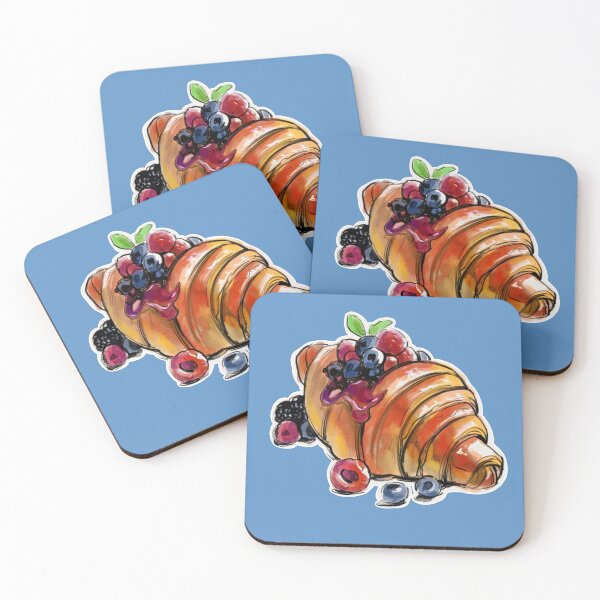 Item preview, Berry Croissant Sticker, Cute Food Sticker, Kawaii Pastry Art, Laptop Sticker, Water Bottle Decal, Bakery Lover Gift designed and sold by SoftCrumbs Café.