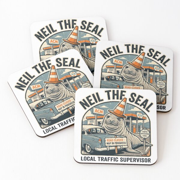 Item preview, Neil the Seal – Neighborhood Traffic Supervisor | Vintage Retro Funny Elephant Seal T-Shirt PNG designed and sold by QueenStore-USA.