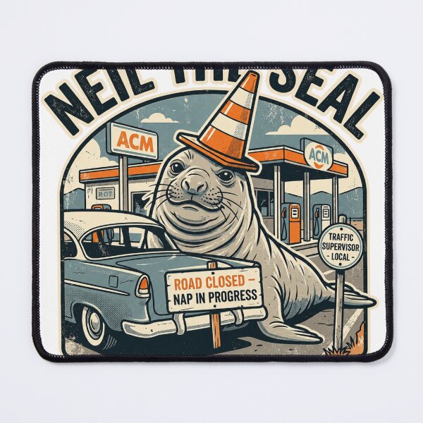 Item preview, Neil the Seal – Neighborhood Traffic Supervisor | Vintage Retro Funny Elephant Seal T-Shirt PNG designed and sold by QueenStore-USA.