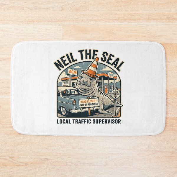 Item preview, Neil the Seal – Neighborhood Traffic Supervisor | Vintage Retro Funny Elephant Seal T-Shirt PNG designed and sold by QueenStore-USA.