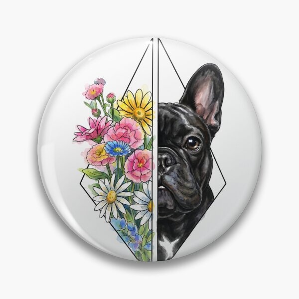 Item preview, Minimalist Dotwork Dog Illustration Frenchie Bloom designed and sold by shallia.