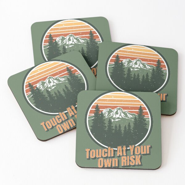 Item preview, Vintage Mountain Forest Touch At Your Own Risk Hiking Design designed and sold by Biedroneczka.