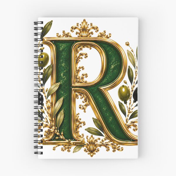 Item preview, Elegant Letter R Monogram with Olive Branches & Gold Botanical Design | Luxury Green Floral Initial designed and sold by MoodLay.