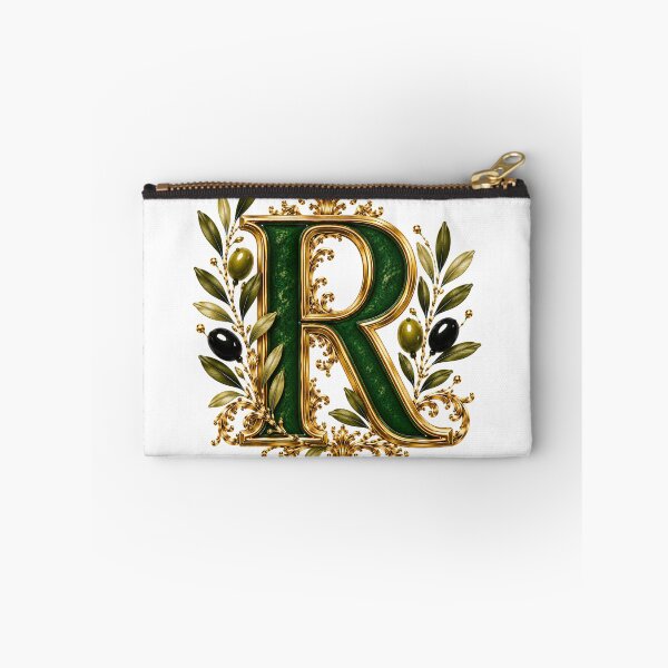 Item preview, Elegant Letter R Monogram with Olive Branches & Gold Botanical Design | Luxury Green Floral Initial designed and sold by MoodLay.