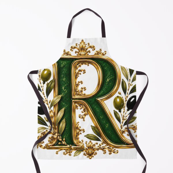 Item preview, Elegant Letter R Monogram with Olive Branches & Gold Botanical Design | Luxury Green Floral Initial designed and sold by MoodLay.