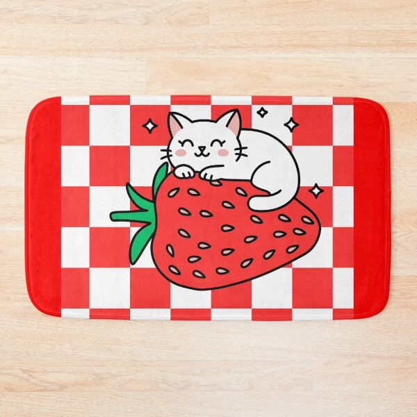 Item preview, Cute Kawaii Cat on Strawberry designed and sold by BoldcreationsM.