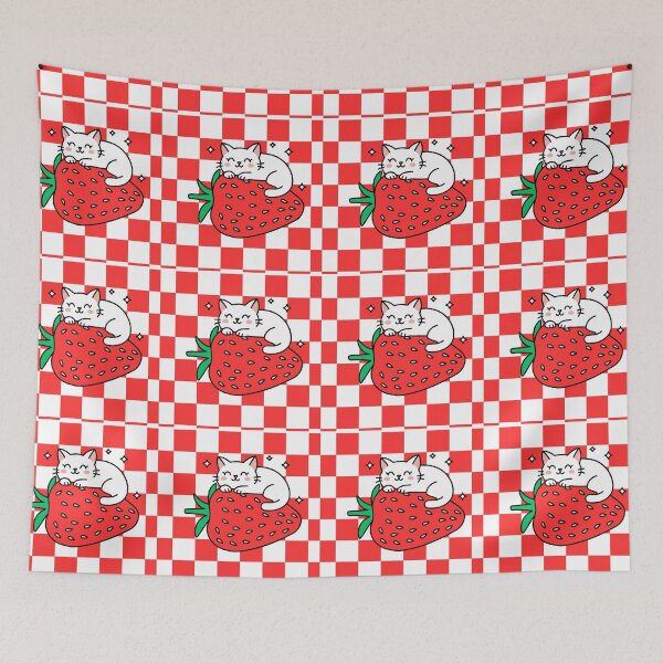 Item preview, Cute Kawaii Cat on Strawberry designed and sold by BoldcreationsM.