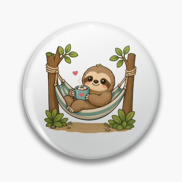 Item preview, Cute Sloth Relaxing in a Hammock Sticker designed and sold by PawsGiggles.