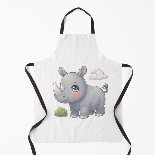 Item preview, Adorable Kawaii Baby Rhino with Sparkly Eyes and Curly Tail designed and sold by Stickivo.