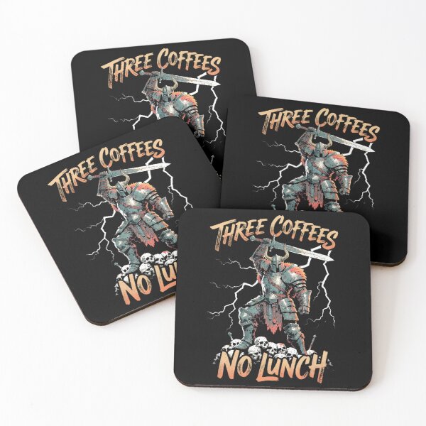 Item preview, Three Coffees No Lunch Medieval Knight - Funny Coffee Love designed and sold by ZBIFBOUETLA.