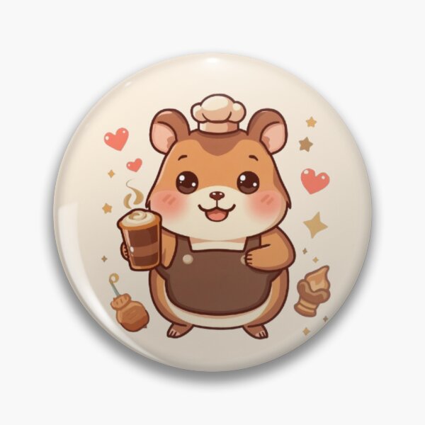 Item preview, Cute Coffee Hamster Barista | Always Smiling Kawaii Café Design designed and sold by Stylestickers55.
