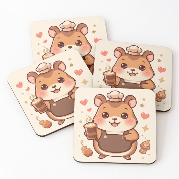 Item preview, Cute Coffee Hamster Barista | Always Smiling Kawaii Café Design designed and sold by Stylestickers55.
