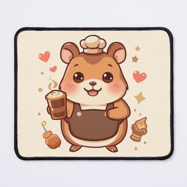 Item preview, Cute Coffee Hamster Barista | Always Smiling Kawaii Café Design designed and sold by Stylestickers55.