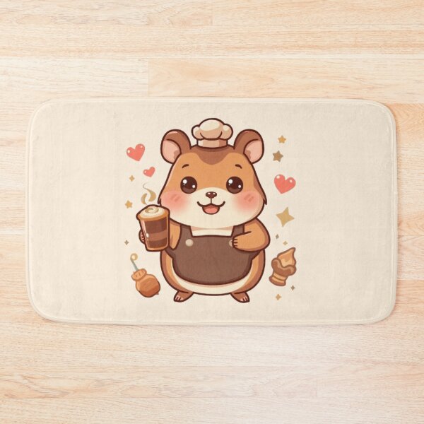 Item preview, Cute Coffee Hamster Barista | Always Smiling Kawaii Café Design designed and sold by Stylestickers55.