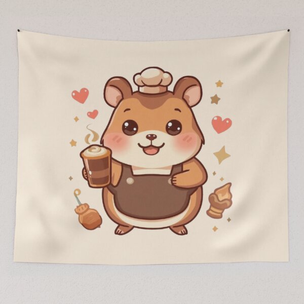 Item preview, Cute Coffee Hamster Barista | Always Smiling Kawaii Café Design designed and sold by Stylestickers55.