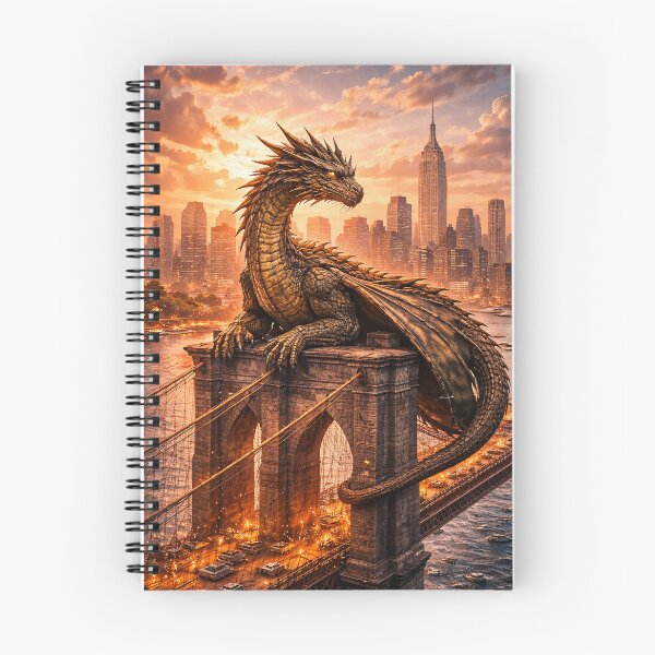 Item preview, Dragon on Brooklyn Bridge at Sunset designed and sold by GalaMine.