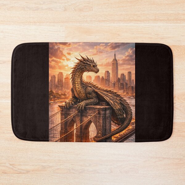 Item preview, Dragon on Brooklyn Bridge at Sunset designed and sold by GalaMine.
