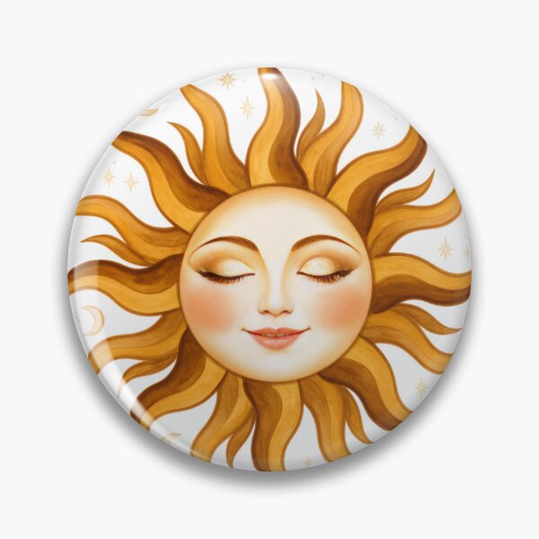 Item preview, Celestial Sun Face Vintage Boho Art Sticker designed and sold by LinaDesign Store.
