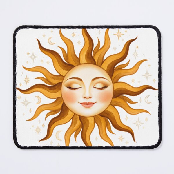 Item preview, Celestial Sun Face Vintage Boho Art Sticker designed and sold by LinaDesign Store.
