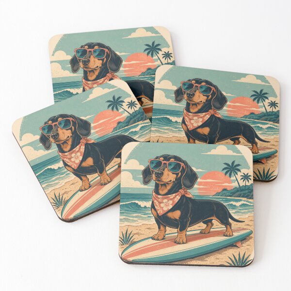 Item preview, Dachshund on the Surfboard Shore designed and sold by A Light Worker.