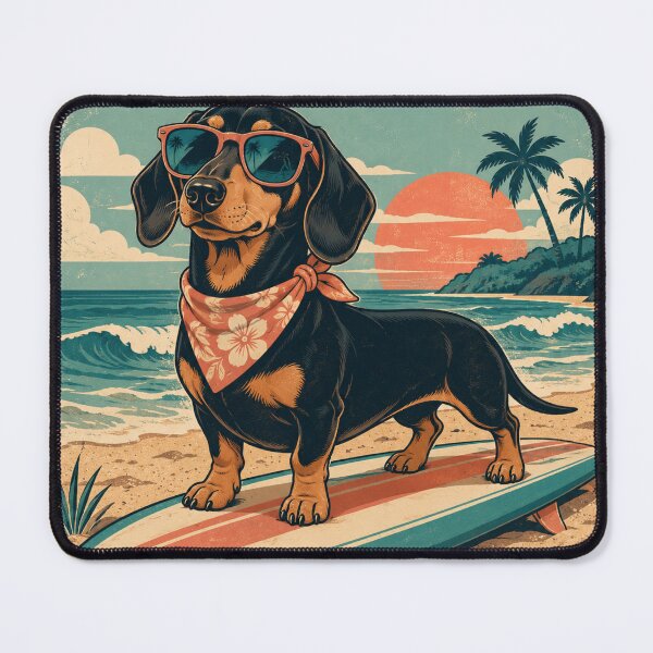 Item preview, Dachshund on the Surfboard Shore designed and sold by A Light Worker.