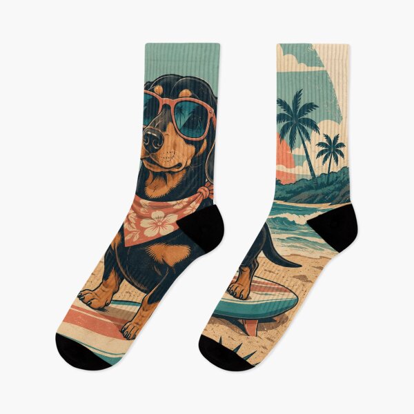 Item preview, Dachshund on the Surfboard Shore designed and sold by A Light Worker.