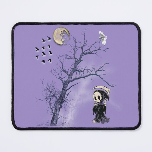 Item preview, Spooky Cute Grim Reaper Moonlit Tree Owl Pastel Goth Vintage Witchy Graphic Aesthetic Halloween Flying Birds designed and sold by Clean Print Goods.