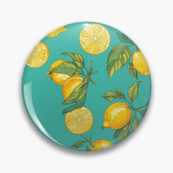 Item preview, Turquoise And Yellow Citrus Lemon Mediterranean Pattern designed and sold by Zazizu.
