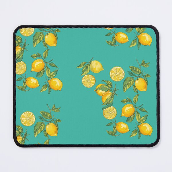 Item preview, Turquoise And Yellow Citrus Lemon Mediterranean Pattern designed and sold by Zazizu.