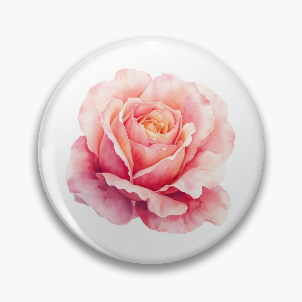 Item preview, Watercolor Pink Rose Flower Botanical Illustration | Romantic Floral Art designed and sold by Ethereal-Rain.