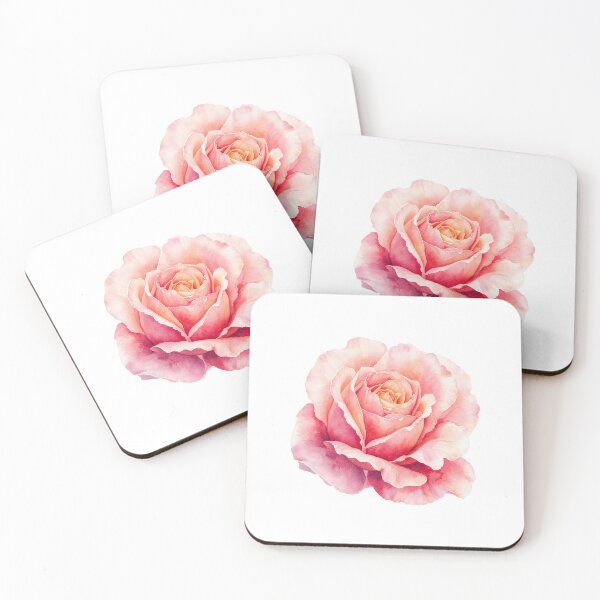 Item preview, Watercolor Pink Rose Flower Botanical Illustration | Romantic Floral Art designed and sold by Ethereal-Rain.
